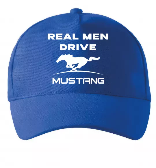 Кепка Real men drive Mustang Ярко-синий фото