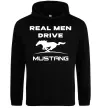 Чоловіча толстовка (худі) Real men drive Mustang Чорний фото