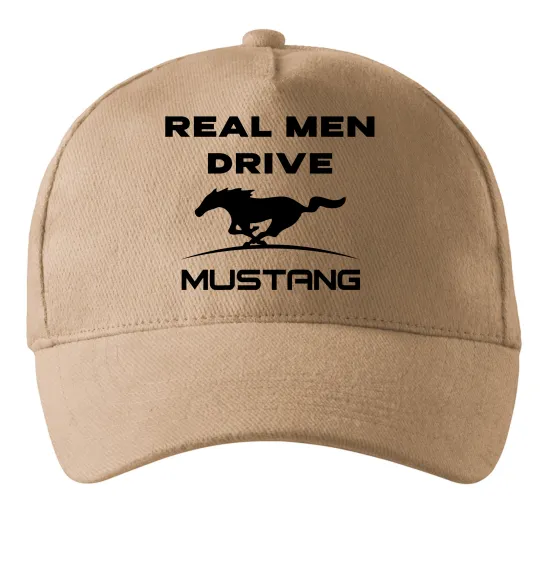 Кепка Real men drive Mustang Песочный фото