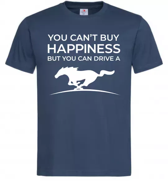 Мужская футболка Drive a Mustang Темно-синий фото