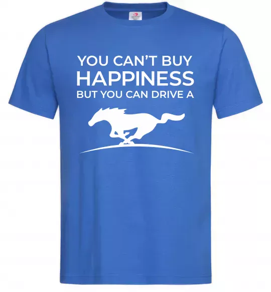 Мужская футболка Drive a Mustang Ярко-синий фото
