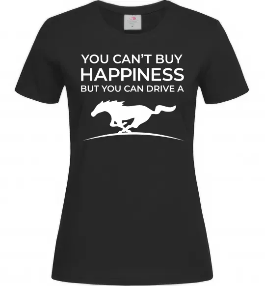 Женская футболка Drive a Mustang Черный фото