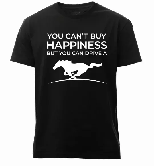 Мужская премиум футболка Drive a Mustang Черный фото