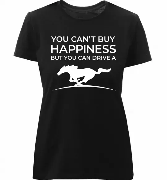 Жіноча преміум футболка Drive a Mustang Чорний фото