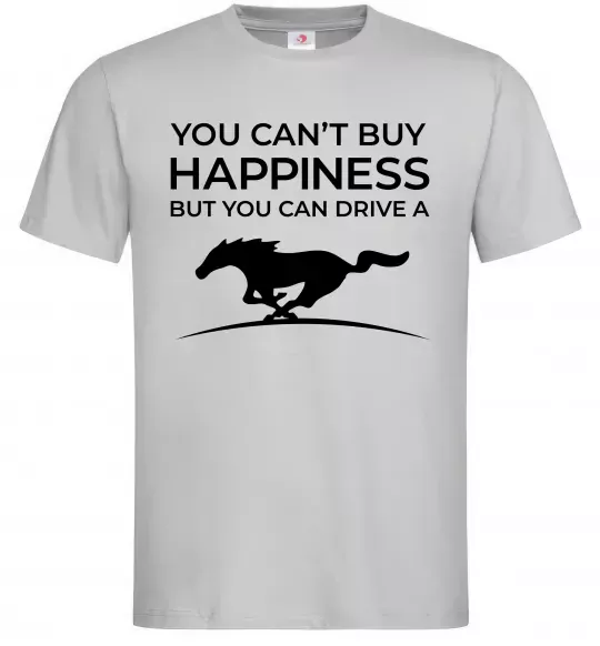 Мужская футболка Drive a Mustang Серый фото