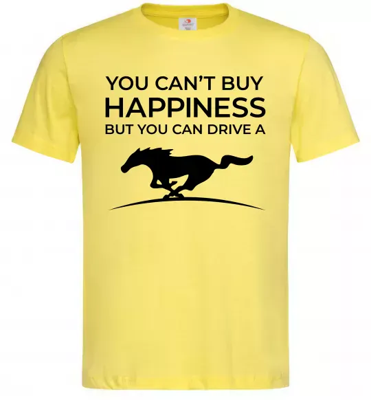 Мужская футболка Drive a Mustang Лимонный фото