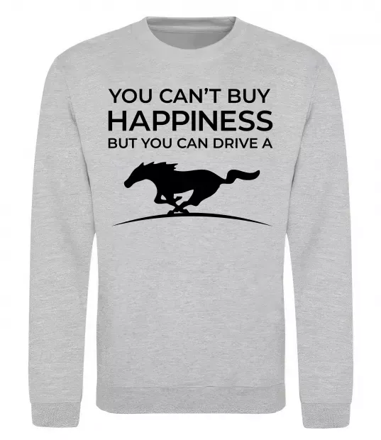 Свитшот Drive a Mustang Серый меланж фото