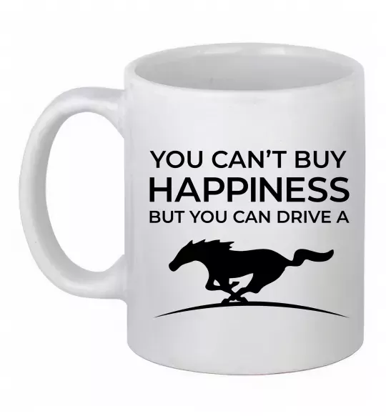 Чашка керамическая Drive a Mustang Белый фото