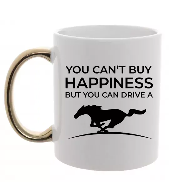 Чашка с цветной ручкой Drive a Mustang Золото фото