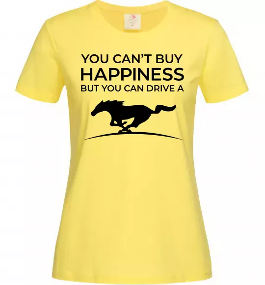 Женская футболка Drive a Mustang Лимонный фото