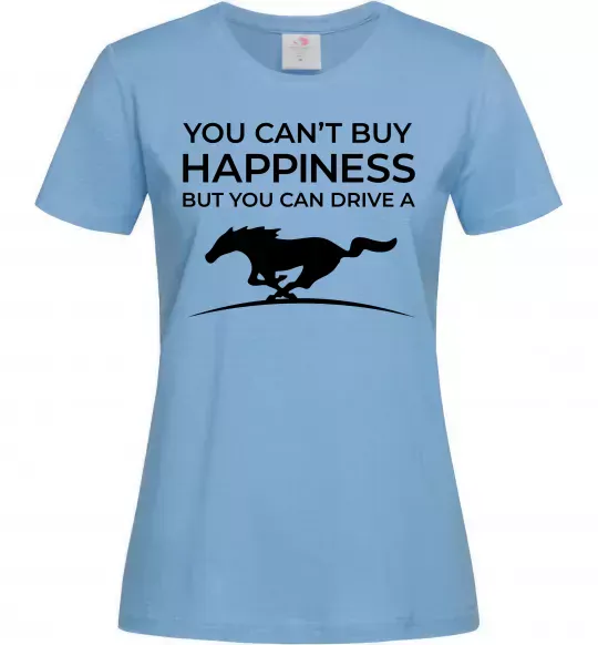 Женская футболка Drive a Mustang Голубой фото