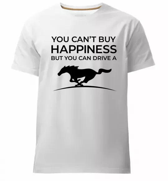 Мужская премиум футболка Drive a Mustang Белый фото