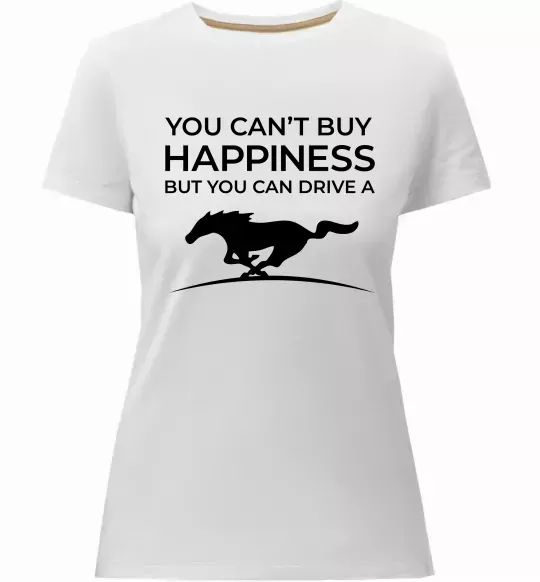 Жіноча преміум футболка Drive a Mustang Білий фото