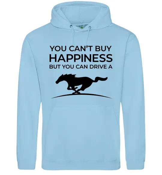 Женская толстовка (худи) Drive a Mustang Голубой фото