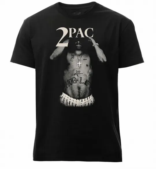 Мужская премиум футболка 2PAC Черный фото