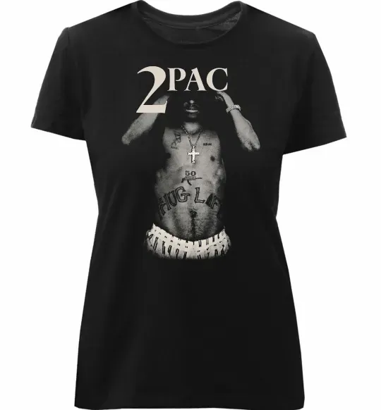 Жіноча преміум футболка 2PAC Чорний фото