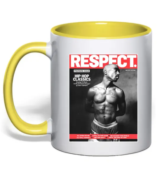 Чашка з кольоровою ручкою 2PAC Respect Лимонний фото