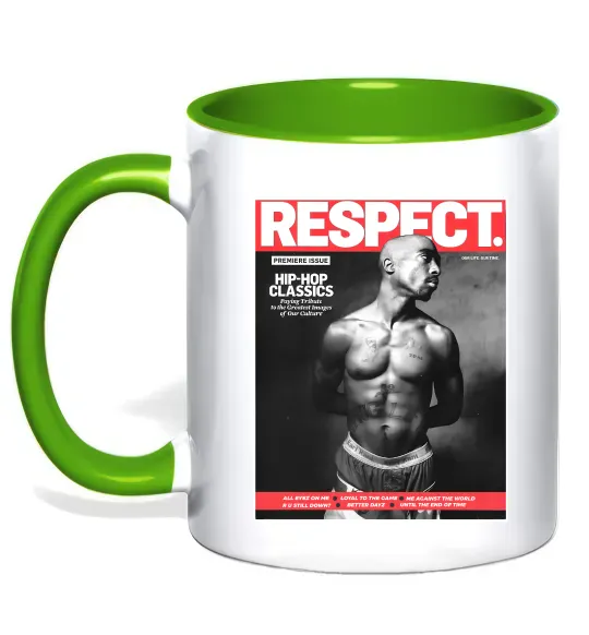Чашка с цветной ручкой 2PAC Respect Зеленый фото