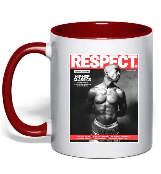 Чашка с цветной ручкой 2PAC Respect Красный фото