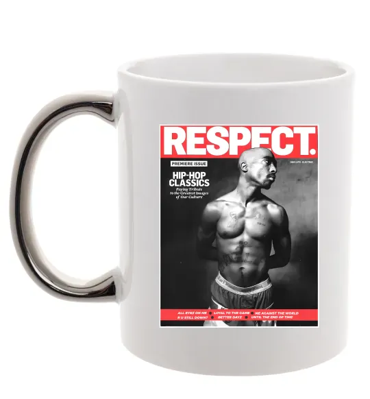 Чашка с цветной ручкой 2PAC Respect Серебро фото