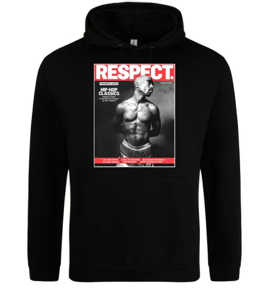 Чоловіча толстовка (худі) 2PAC Respect Чорний фото