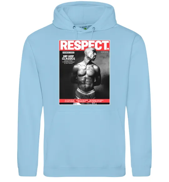 Мужская толстовка (худи) 2PAC Respect Голубой фото
