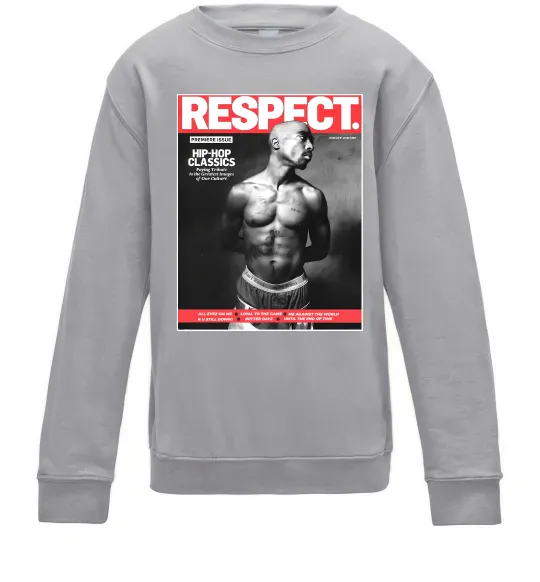 Детский Свитшот 2PAC Respect Серый меланж фото
