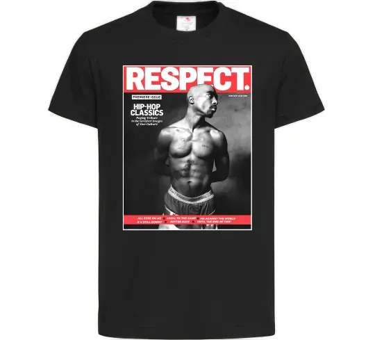 Дитяча футболка 2PAC Respect Чорний фото
