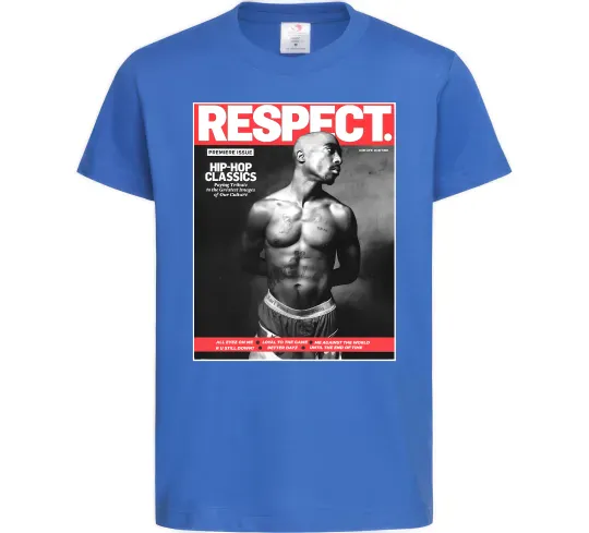 Дитяча футболка 2PAC Respect Яскраво-синій фото