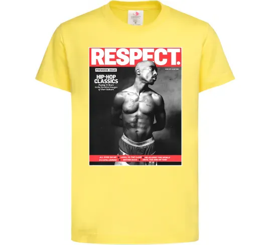 Дитяча футболка 2PAC Respect Лимонний фото