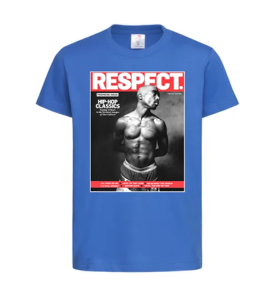 Дитяча футболка 2PAC Respect Яскраво-синій фото