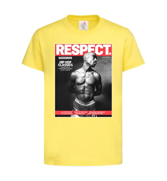 Дитяча футболка 2PAC Respect Лимонний фото