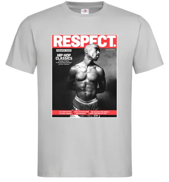 Мужская футболка 2PAC Respect Серый фото