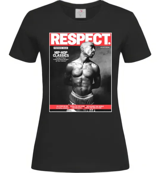 Женская футболка 2PAC Respect Черный фото