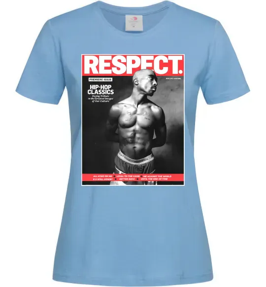 Женская футболка 2PAC Respect Голубой фото