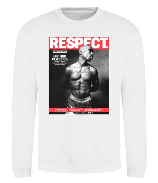 Свитшот 2PAC Respect Белый фото