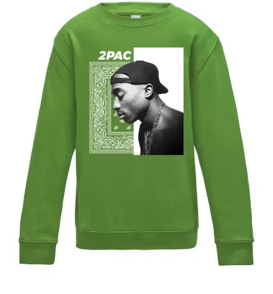 Детский Свитшот Тупак Шакур Лаймовый фото