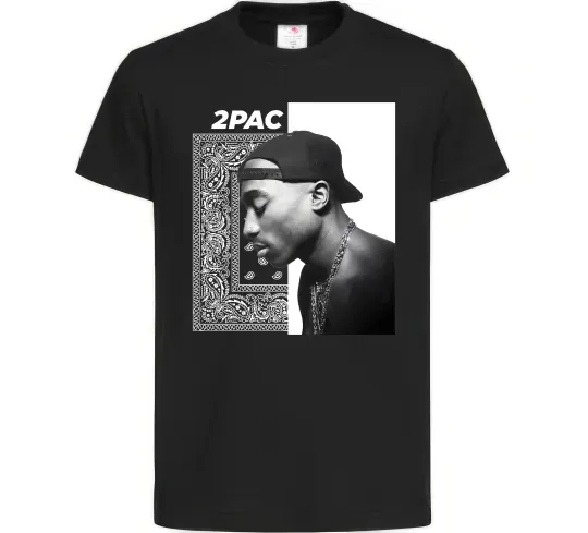Детская футболка Тупак Шакур Черный фото