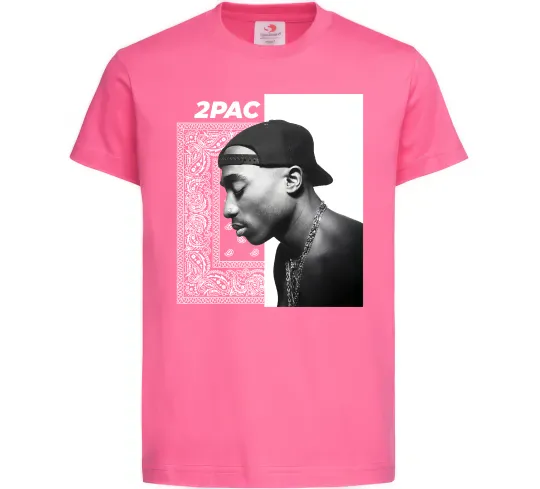 Детская футболка Тупак Шакур Ярко-розовый фото
