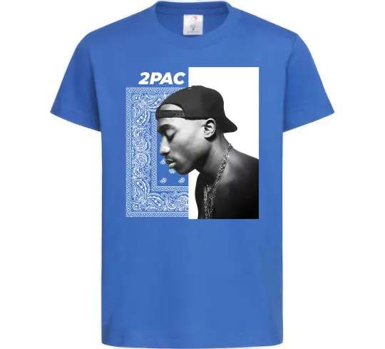 Детская футболка Тупак Шакур Ярко-синий фото