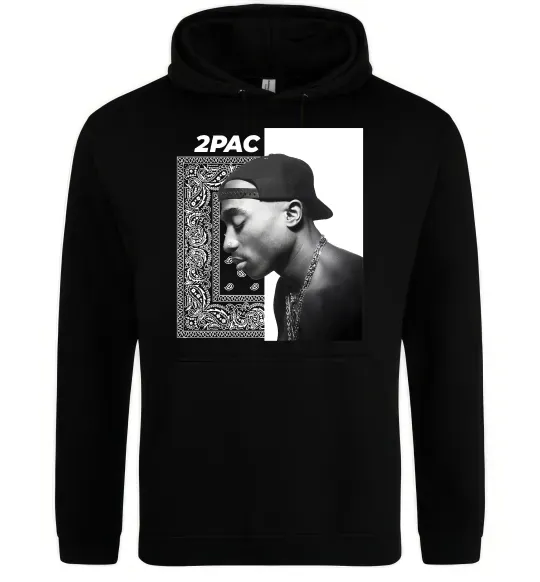Мужская толстовка (худи) Тупак Шакур Черный фото