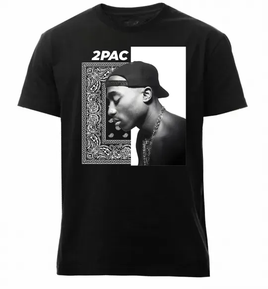 Чоловіча преміум футболка Тупак Шакур Чорний фото