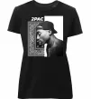 Жіноча преміум футболка Тупак Шакур Чорний фото