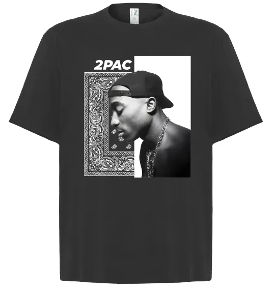 Футболка Оверсайз Тупак Шакур Черный фото