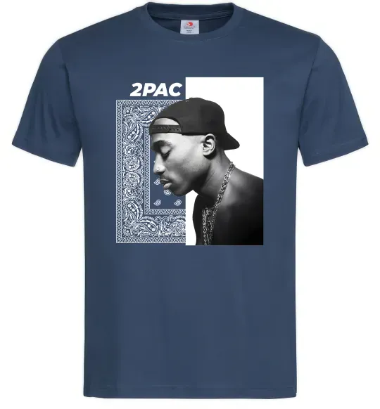Мужская футболка Тупак Шакур Темно-синий фото