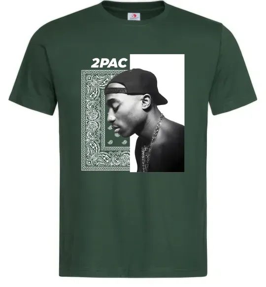 Мужская футболка Тупак Шакур Темно-зеленый фото