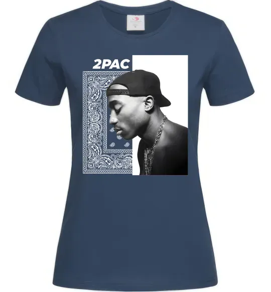 Женская футболка Тупак Шакур Темно-синий фото