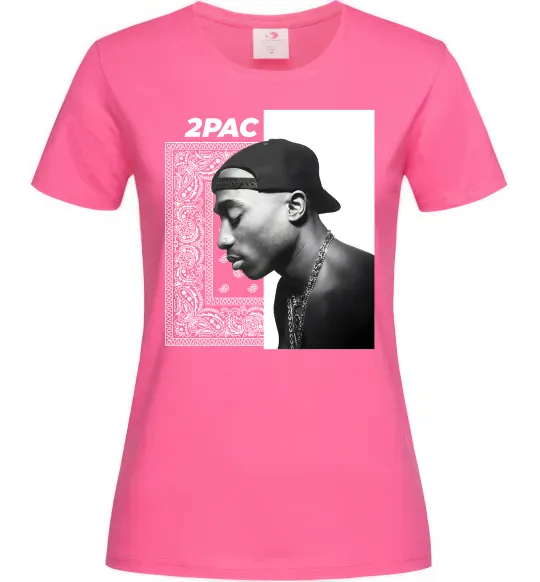 Женская футболка Тупак Шакур Ярко-розовый фото