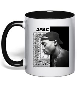 Чашка с цветной ручкой Тупак Шакур