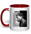 Чашка с цветной ручкой Тупак Шакур Красный фото